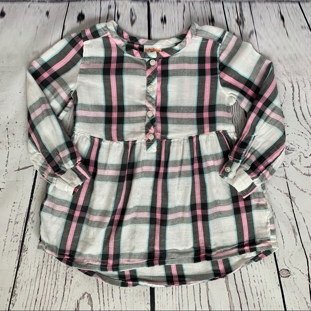 Jumping Beans Pink & White Plaid Blouse 4T